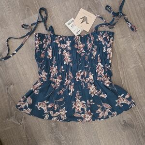 Paper Crane Floral Camisole in Teal and Pink